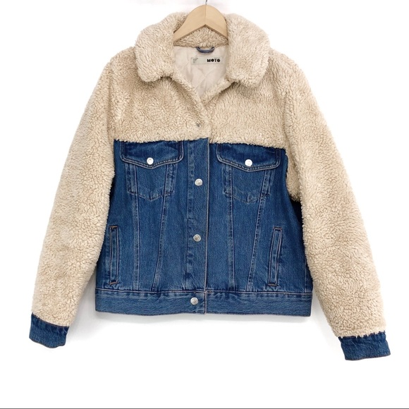 hybrid denim borg jacket